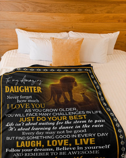 BLANKET FOR DAUGHTER – COMFORT & WARMTH GIFT FROM DAD Sherpa Fleece Quilt Blanket KATE00 (SKUB12-68)