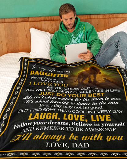 BLANKET FOR DAUGHTER – COMFORT & WARMTH GIFT FROM DAD Sherpa Fleece Quilt Blanket KATE00 (SKUB12-68)