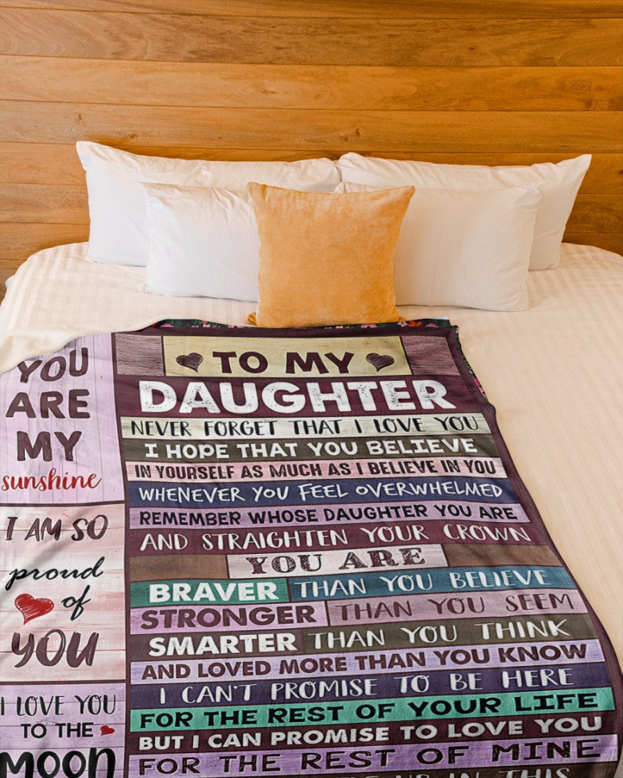 BLANKET FOR DAUGHTER – COMFORT & WARMTH GIFT FROM DAD Sherpa Fleece Quilt Blanket KATE00