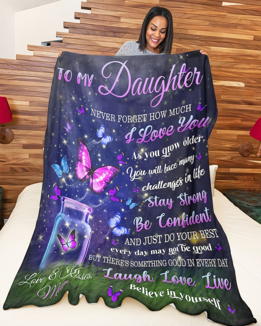 BLANKET FOR DAUGHTER – COMFORT & WARMTH GIFT FROM MOM Sherpa Fleece Quilt Blanket KATE00 (SKUB12-123)