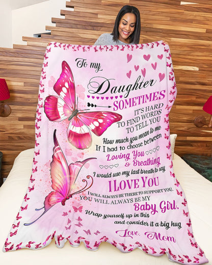 BLANKET FOR DAUGHTER – COMFORT & WARMTH GIFT FROM MOM Sherpa Fleece Quilt Blanket KATE00