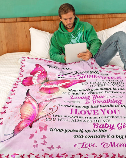 BLANKET FOR DAUGHTER – COMFORT & WARMTH GIFT FROM MOM Sherpa Fleece Quilt Blanket KATE00