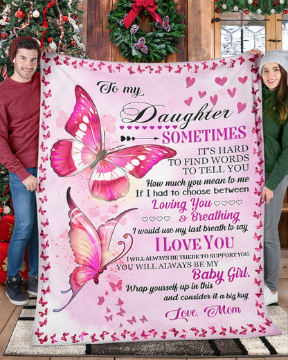 BLANKET FOR DAUGHTER – COMFORT & WARMTH GIFT FROM MOM Sherpa Fleece Quilt Blanket KATE00