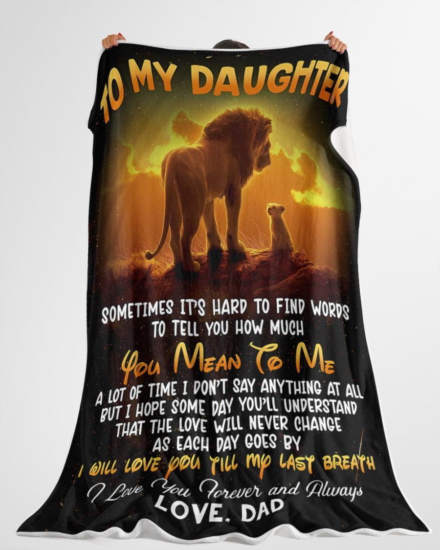 BLANKET FOR DAUGHTER – COMFORT & WARMTH GIFT FROM DAD Sherpa Fleece Quilt Blanket KATE00