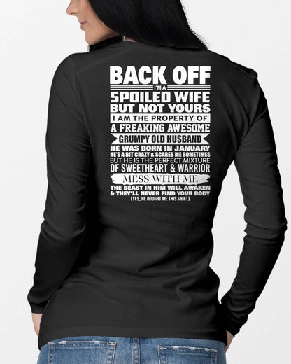 JANUARY - BACK OFF! I'M A SPOILED WIFE - GIFT FROM HUSBAND - NIKI01 (SKU2604-322-01)
