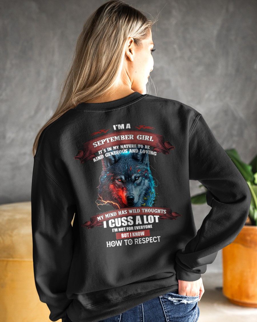 SEPTEMBER - KIND, GENEROUS AND LOVING GIRL - BIRRTHDAY T-SHIRT FOR WOMAN - NIKI09 (SKU12-300-09)
