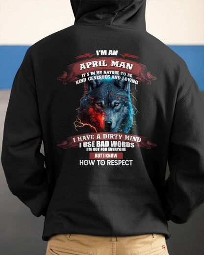 APRIL - KNOW HOW TO RESPECT - BIRTHDAY T-SHIRT FOR MEN - KATE04 (SKU12-162-04)