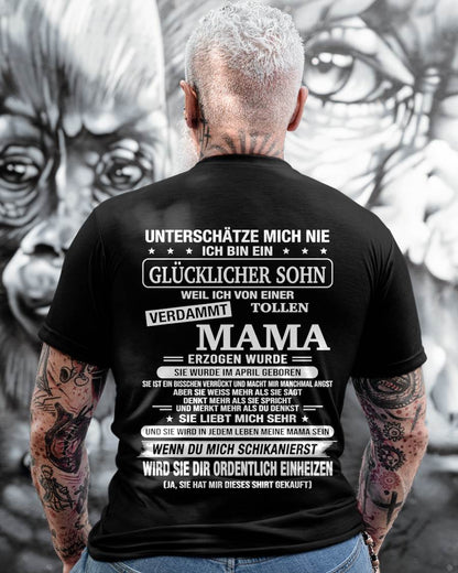 APRIL - ICH BIN EIN GLÜCKLICHER SOHN - T SHIRT- GIFT FROM MOM -NIKI04 (SKU2606-192-04)