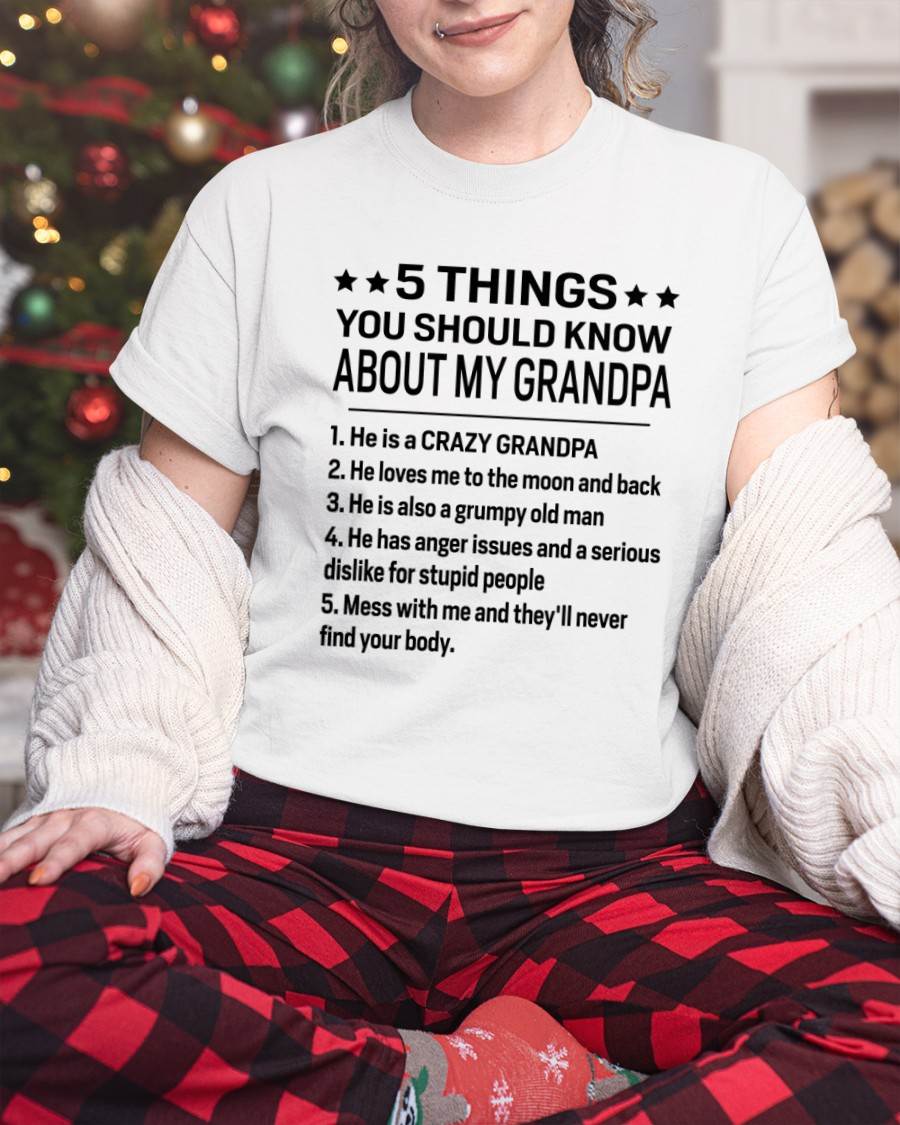 FIVE THINGS YOU SHOULD KNOW ABOUT MY GRANDPA - GIFT FROM GRANDPA - NIKI00 (SKU2603-134-00)