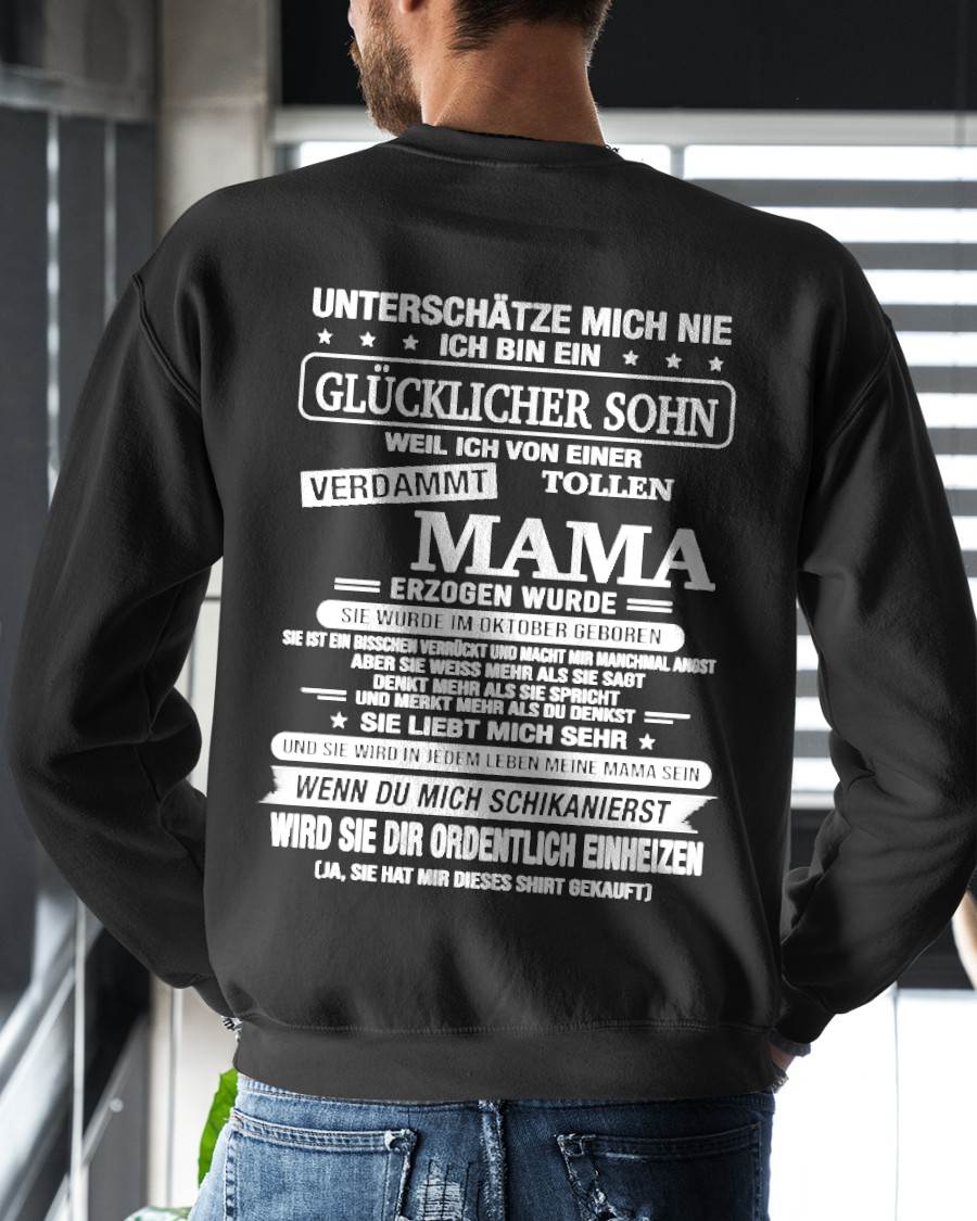 OKTOBER - ICH BIN EIN GLÜCKLICHER SOHN - T SHIRT- GIFT FROM MOM -NIKI10 (SKU2606-192-10)