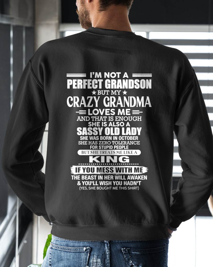 OCTOBER - I AM NOT A PERFECT GRANDSON - GIFT FROM GRANDMA -NIKI10 - (SKU2607-191-10)