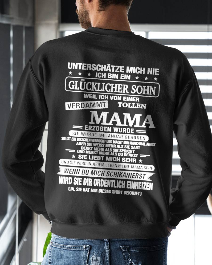 JANUAR - ICH BIN EIN GLÜCKLICHER SOHN - T SHIRT- GIFT FROM MOM -NIKI01 (SKU2606-192-01)