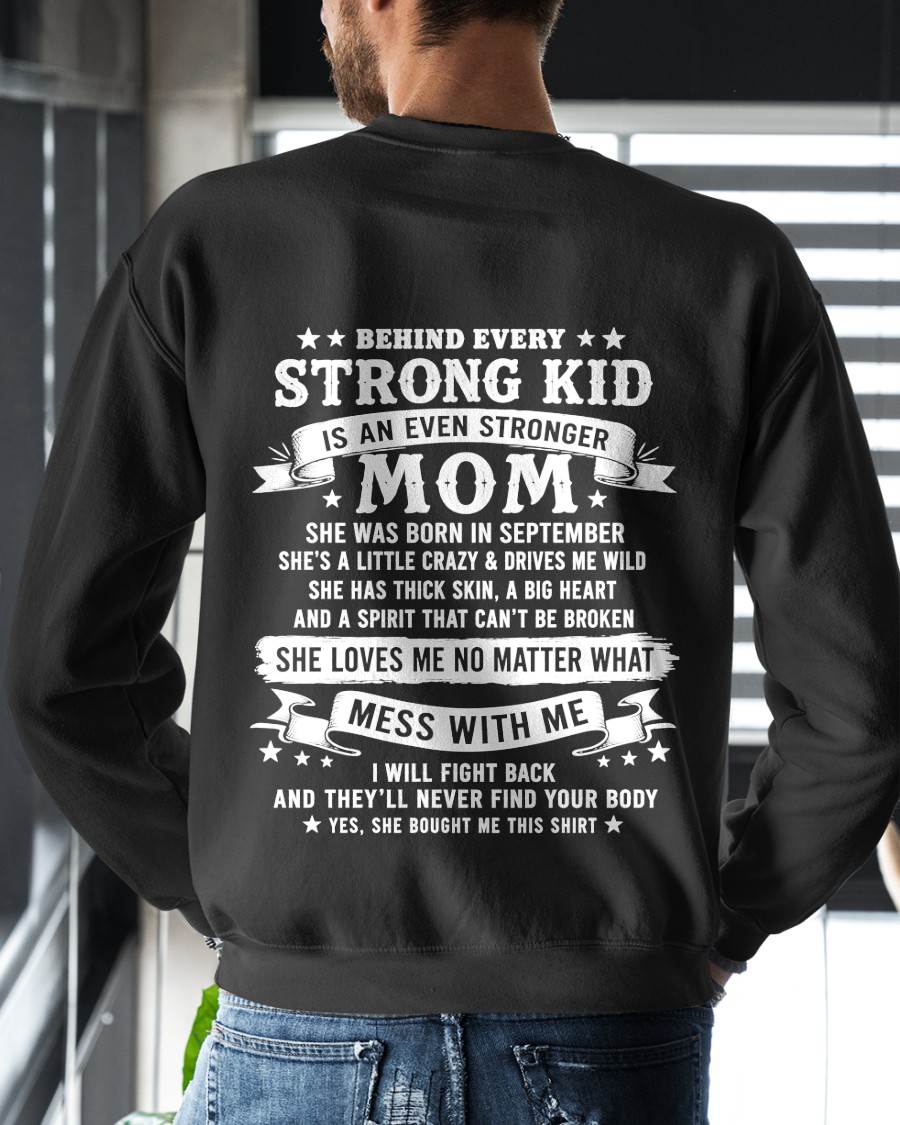 SEPTEMBER - BEHIND EVERY STRONG KID IS AN EVEN STRONGER MOM - GIFT FROM MOM -NIKI09 - (SKU2608-281-09)