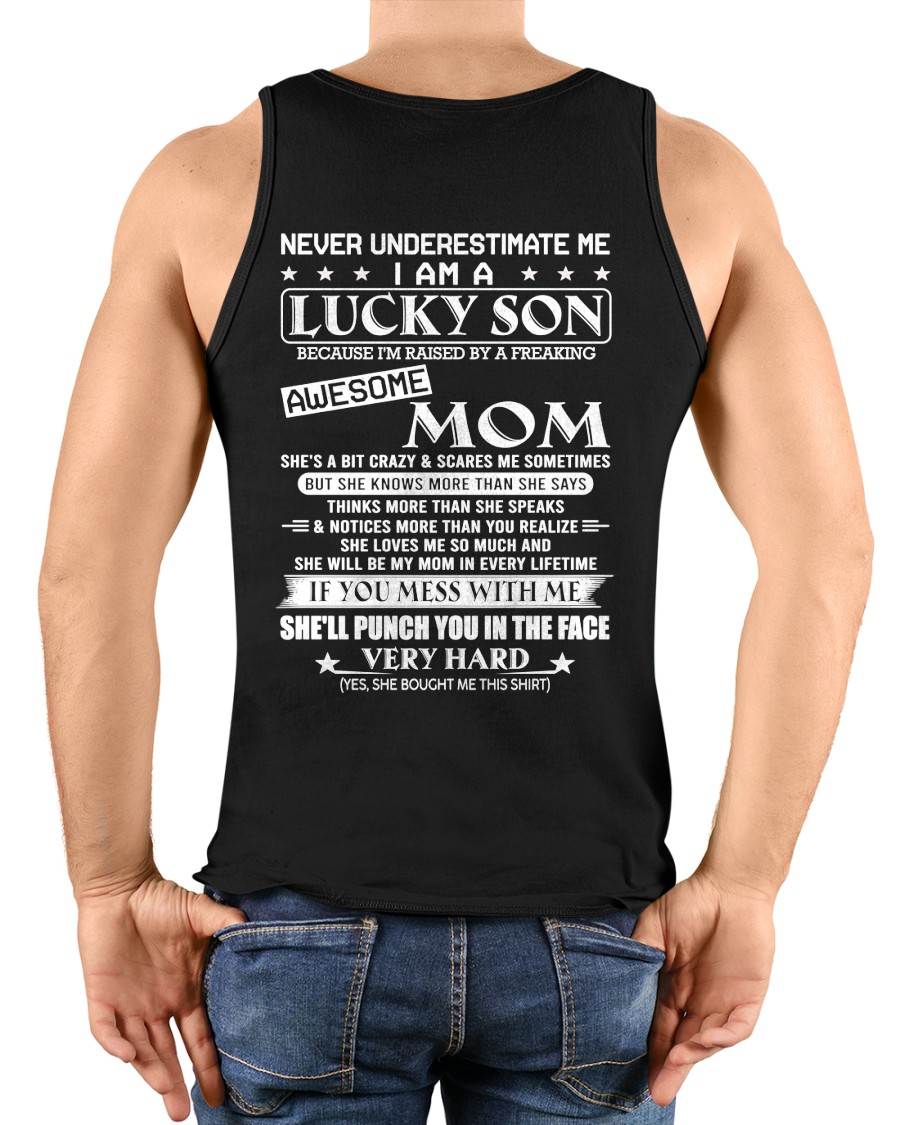 I AM A  LUCKY SON - T SHIRT- GIFT FROM MOM -NIKI00 (SKU10-36-00)