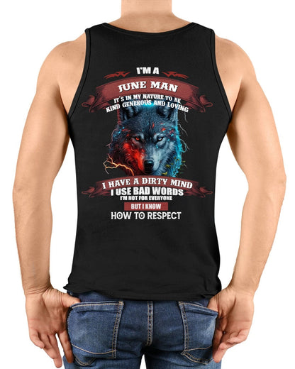JUNE - KNOW HOW TO RESPECT - BIRTHDAY T-SHIRT FOR MEN - KATE06 / male (SKU12-162-06)