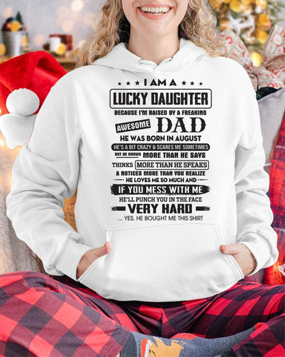 August - Lucky Daughter of Awesome Dad - Perfect Gift For Daughter From Dad - NIKI08 (SKU08-47-08)