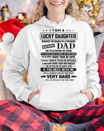 June - Lucky Daughter of Awesome Dad - Perfect Gift For Daughter From Dad - KATE06 (SKU08-47-06)