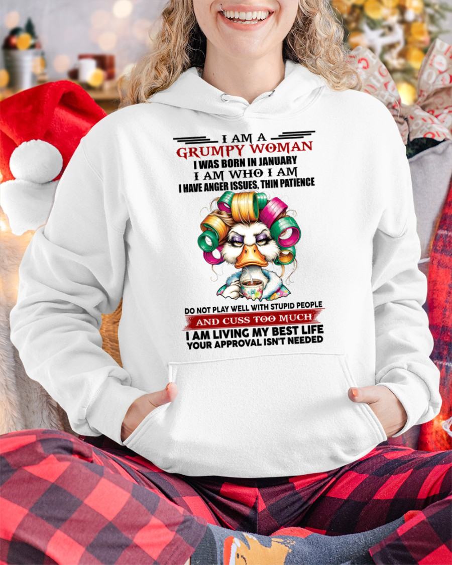 JANUARY - GRUMPY WOMAN - BIRTHDAY SHIRT FOR WOMEN - KATE01 (SKU26T-01-22-01)