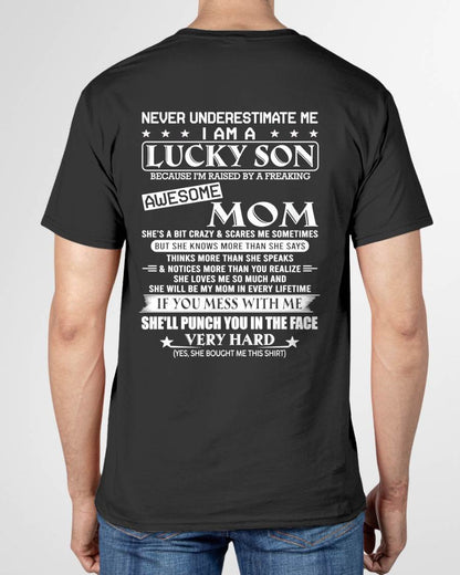 I AM A  LUCKY SON - T SHIRT- GIFT FROM MOM -NIKI00 (SKU10-36-00)