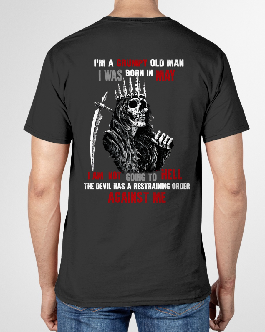 "MAY GRUMPY OLD MAN" - Funny Skull Birthday T-Shirt For Men (SKU26T-01139-05)