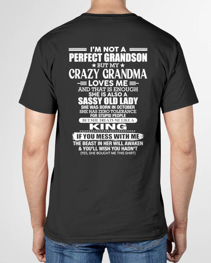 OCTOBER - I AM NOT A PERFECT GRANDSON - GIFT FROM GRANDMA -NIKI10 - (SKU2607-191-10)