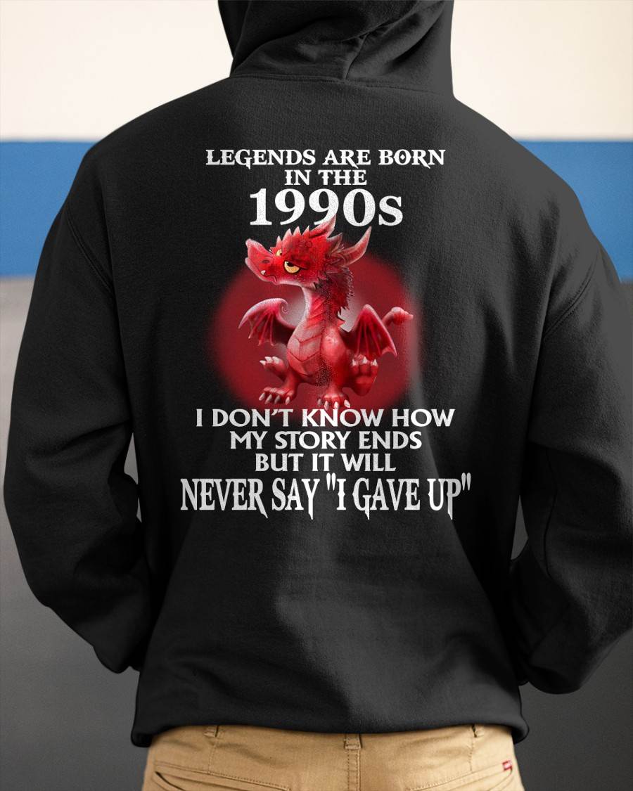 1990s - NEVER SAY GIVE UP - BIRTHDAY T-SHIRT FOR MEN - KATE00 (SKU12-163-1990)