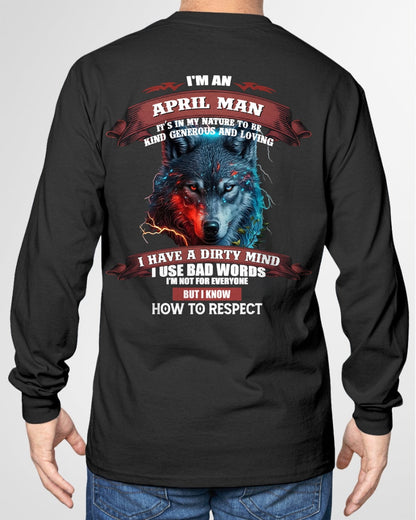 APRIL - KNOW HOW TO RESPECT - BIRTHDAY T-SHIRT FOR MEN - KATE04 / male (SKU12-162-04)