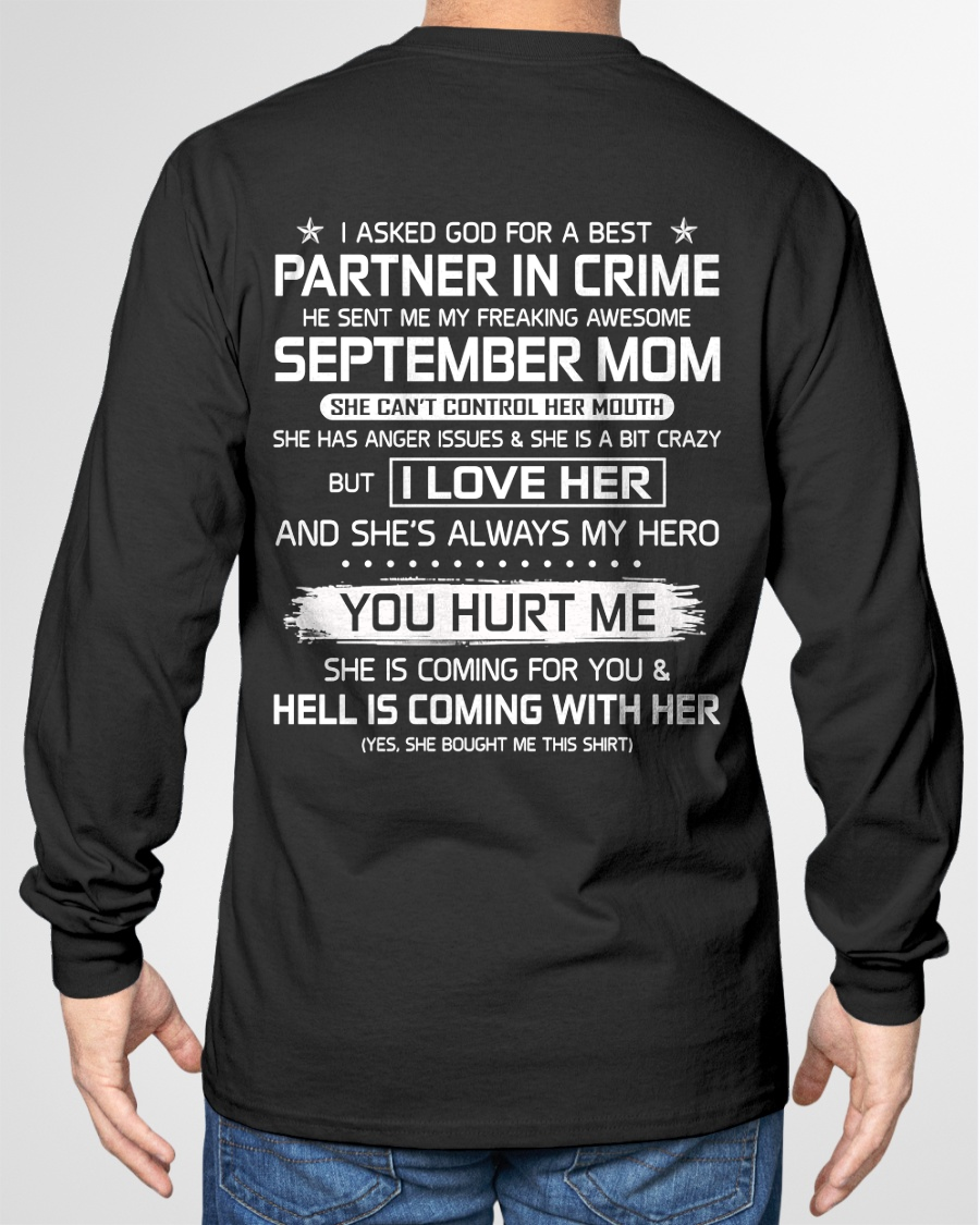 SEPTEMBER – I ASKED GOD FOR A BEST PARTNER IN CRIME, HE SENT ME MY FREAKING AWESOME MOM – FROM MOM TO SON – KATEO1 (SKU26T-01201-09)