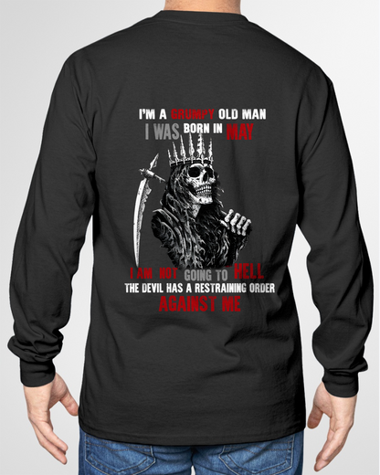 "MAY GRUMPY OLD MAN" - Funny Skull Birthday T-Shirt For Men (SKU26T-01139-05)