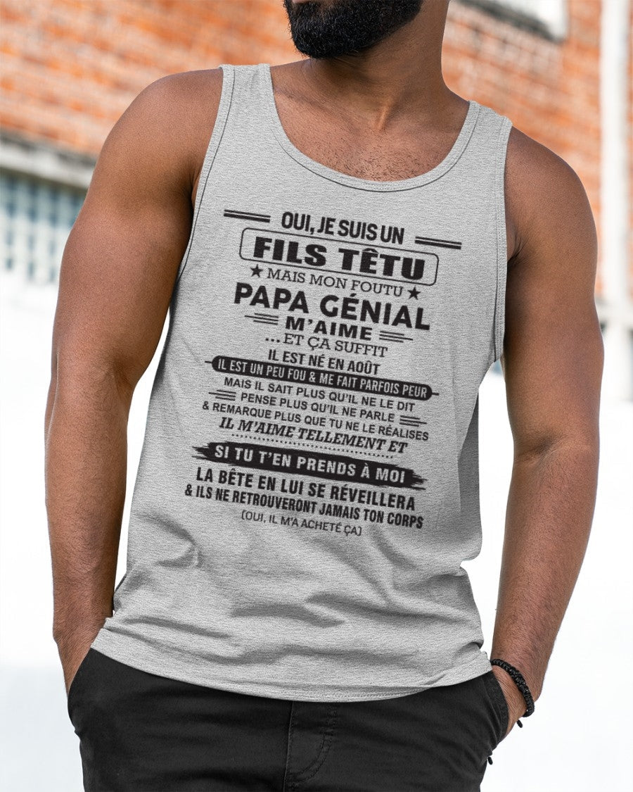 AOÛT - Oui, je suis un garçon têtu – T-shirt | Cadeau d’anniversaire de papa pour son fils - KATE08 / fr08 (SKU12-260-08)