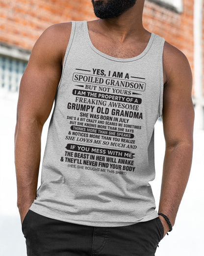 Yes I’m A Stubborn Grandson T-Shirt – Birthday Gift From July Grandma / Woman - KATE07 (SKU10-171-07)