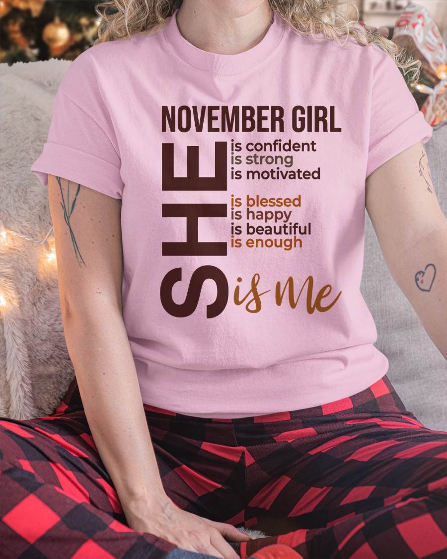 T-SHIRT - NOVEMBER GIRL - FOR WOMEN - SHE IS ME -NIKI11 (SKU2605-04-11)