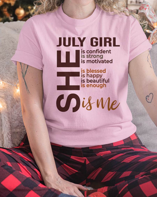 T-SHIRT - JULY GIRL - FOR WOMEN - SHE IS ME -NIKI07 (SKU2605-04-07)