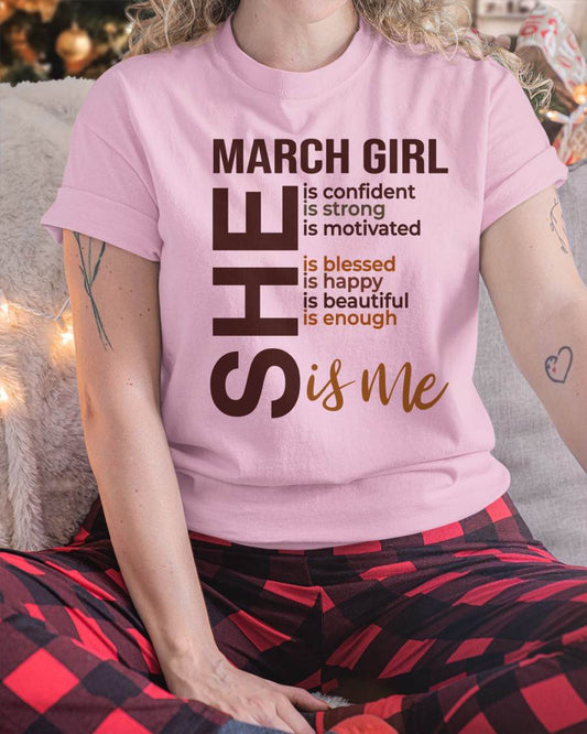 T-SHIRT - MARCH GIRL - FOR WOMEN - SHE IS ME -NIKI03 (SKU2605-04-03)