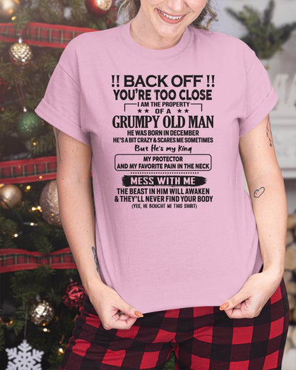 DECEMBER - TO MY WIFE - BACK OFF T-SHIRT - GIFT FOR WIFE - NIKI12 (SKU10-99-12)