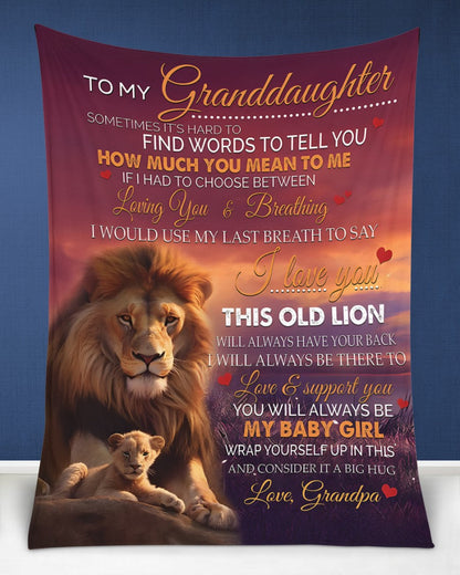 Special Gift for Your Granddaughter - From Grandpa Blanket (SKUB11-83)