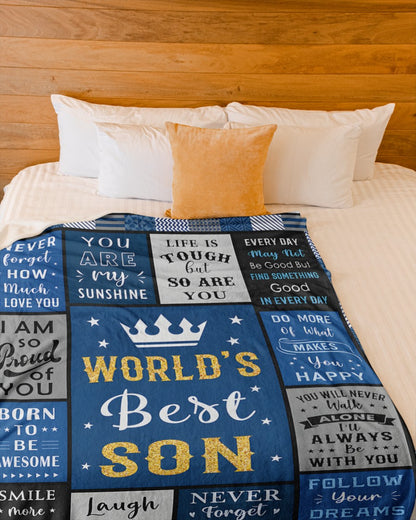 Gift For Son Blanket - Son Gifts from Mom/Dad, Son Birthday Gifts, Gift for My Son, Gifts for Grown Son - Niki ( SKU2605-190)