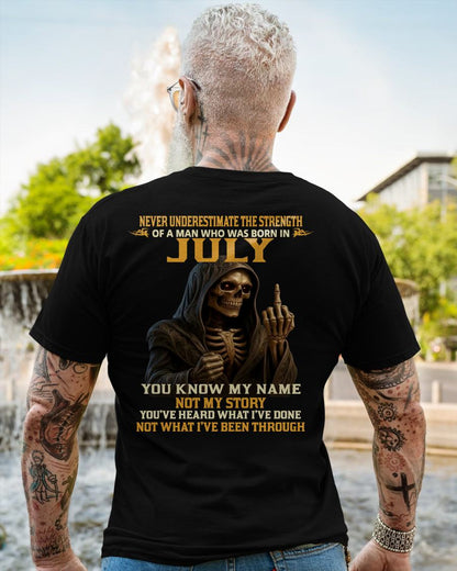 JULY - NEVER UNDERESTIMATE - BIRTHDAY T-SHIRT FOR MEN - NIKI07 (SKU26T-01-06-07)