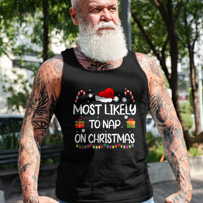 Most Likely To Nap On Christmas family funny matching T-Shirt - Christmas Unisex T-Shirt/Hoodie/Sweatshirt - HNDS00