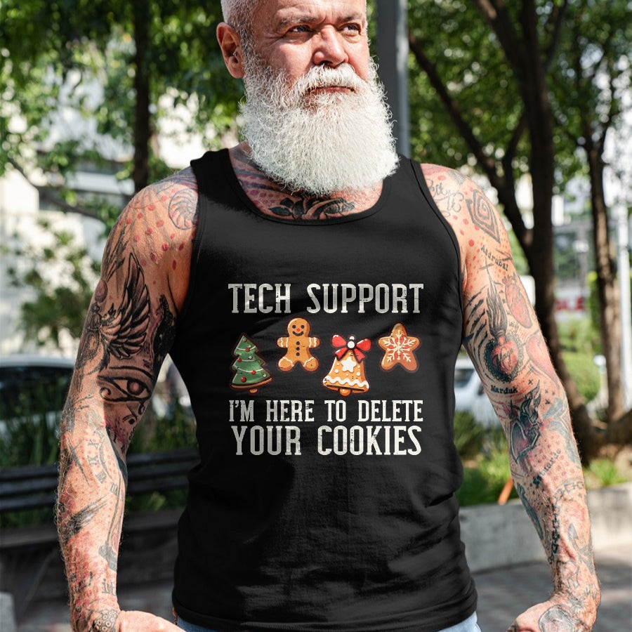 Christmas Tech Support Here To Delete Cookies Xmas Men Women T-Shirt - Christmas Unisex T-Shirt/Hoodie/Sweatshirt - HNDS00