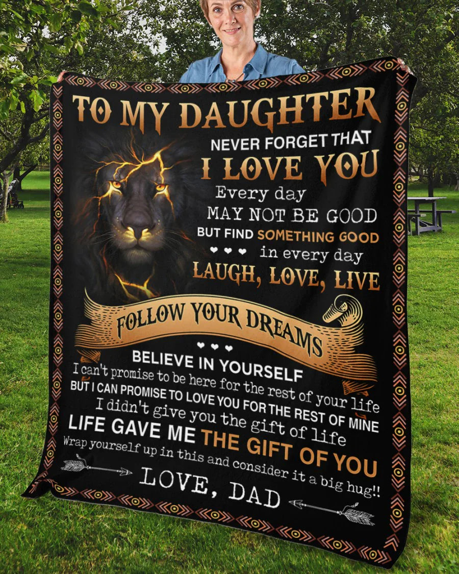 Special Gift For Your Daughter Blanket "Follow Your Dreams" - From Dad