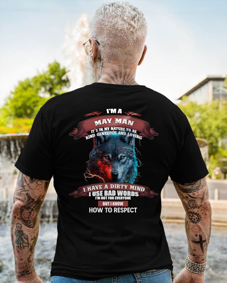 MAY - KNOW HOW TO RESPECT - BIRTHDAY T-SHIRT FOR MEN - KATE05 (SKU12-162-05)
