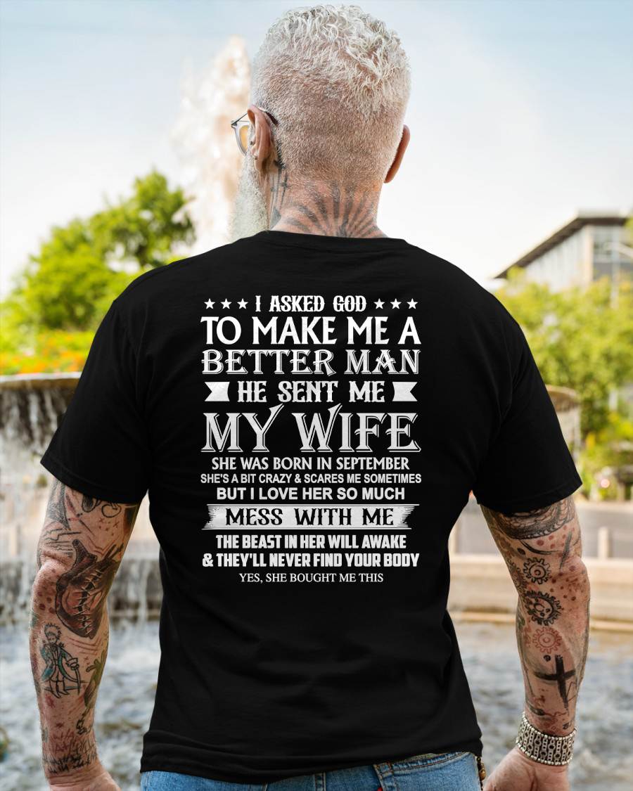 SEPTEMBER - ASKED GOD TO BE A BETTER MAN - GIFT FROM WIFE - NIKI09 (SKU10-109-09)