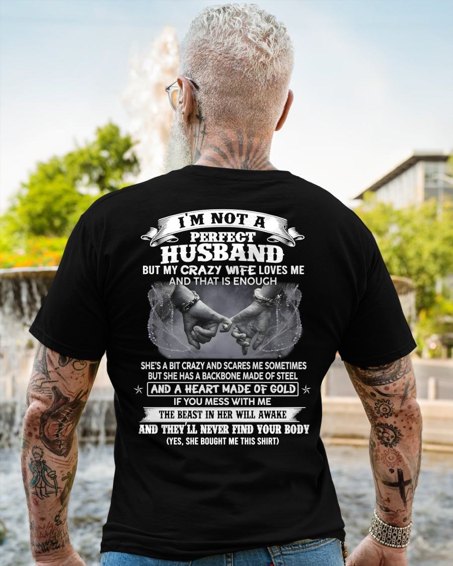 I'M NOT A PERFECT HUSBAND BUT MY CRAZY WIFE LOVE ME - GIFT FROM WIFE - NIKI00 (SKU26T-01118-00)