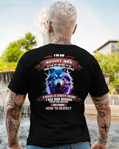 AUGUST - KNOW HOW TO RESPECT - BIRTHDAY T-SHIRT FOR MEN - NIKI08 (SKU12-312-08)