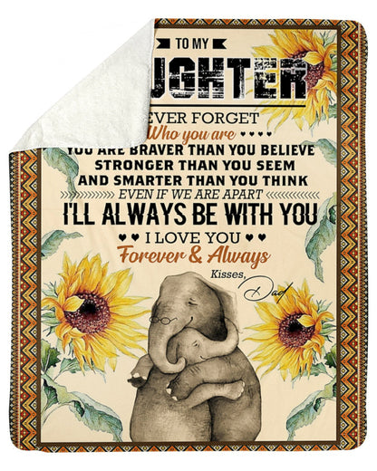 Elephant Blanket Love Your Dad Blanket - Gift For Daughter From Dad