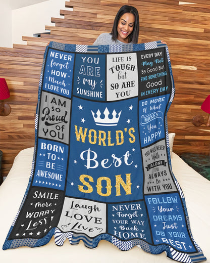 Gift For Son Blanket - Son Gifts from Mom/Dad, Son Birthday Gifts, Gift for My Son, Gifts for Grown Son - Niki ( SKU2605-190)