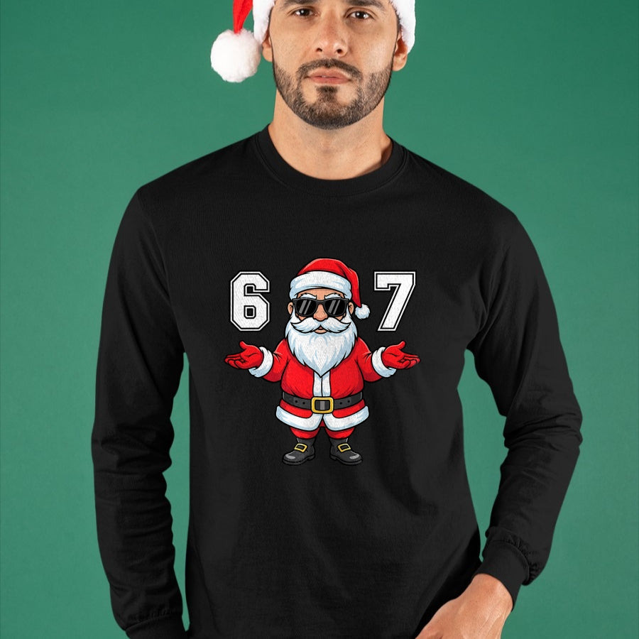 67 Meme Six Seven 6 7 Funny Santa Matching Xmas 67 Christmas T-Shirt - Christmas Unisex T-Shirt/Hoodie/Sweatshirt - HNDS00 (Copy)