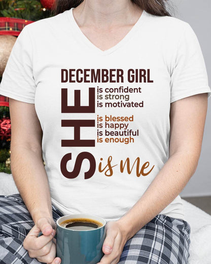 T-SHIRT - DECEMBER GIRL - FOR WOMEN - SHE IS ME -NIKI12 (SKU2605-04-12)