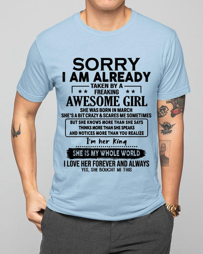 March - Awesome Girl born in March - Special gift for your boyfriend - From Wife KATE03 (SKU.AT16)